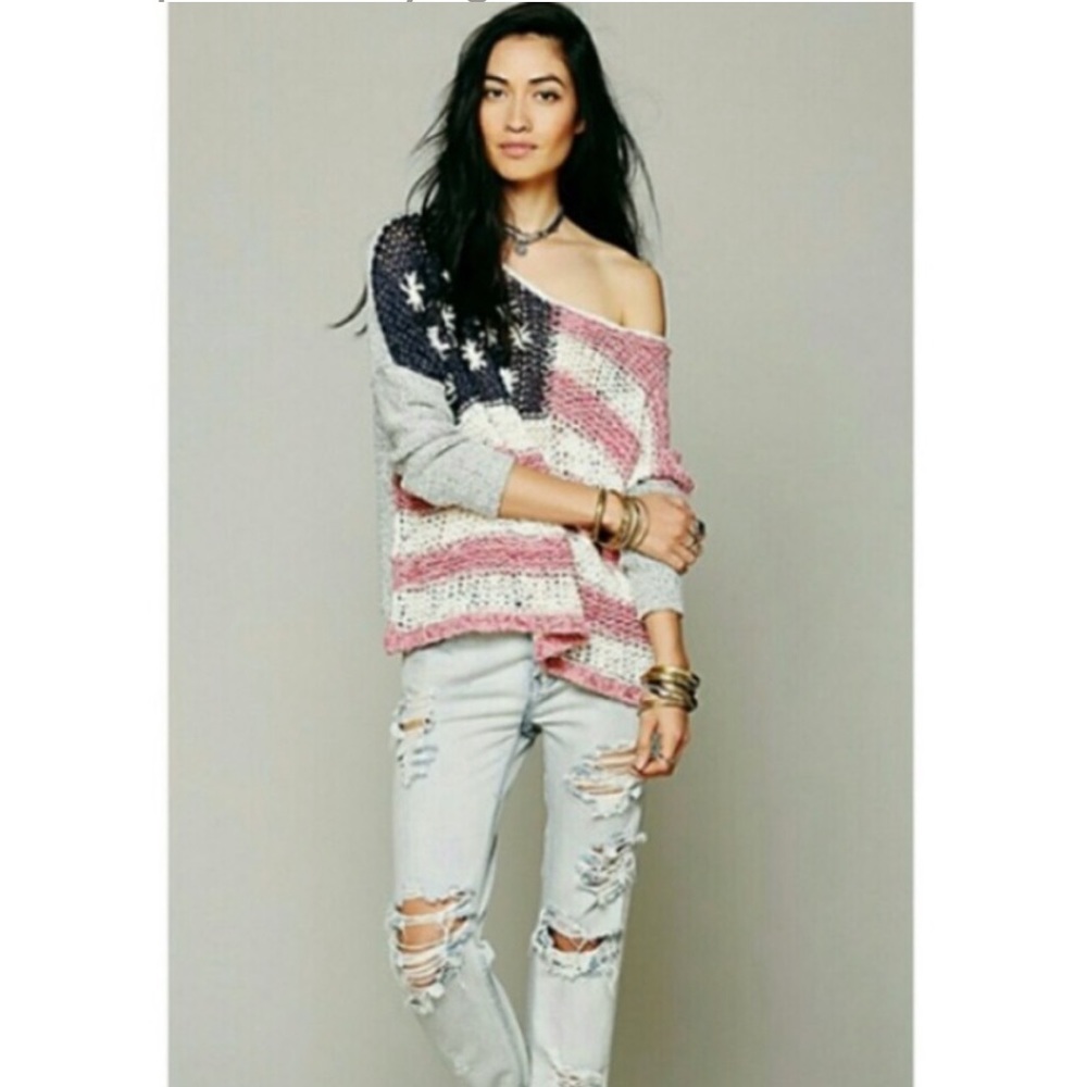 FREE PEOPLE USA Flag wool blend sweater - Picture 2 of 9